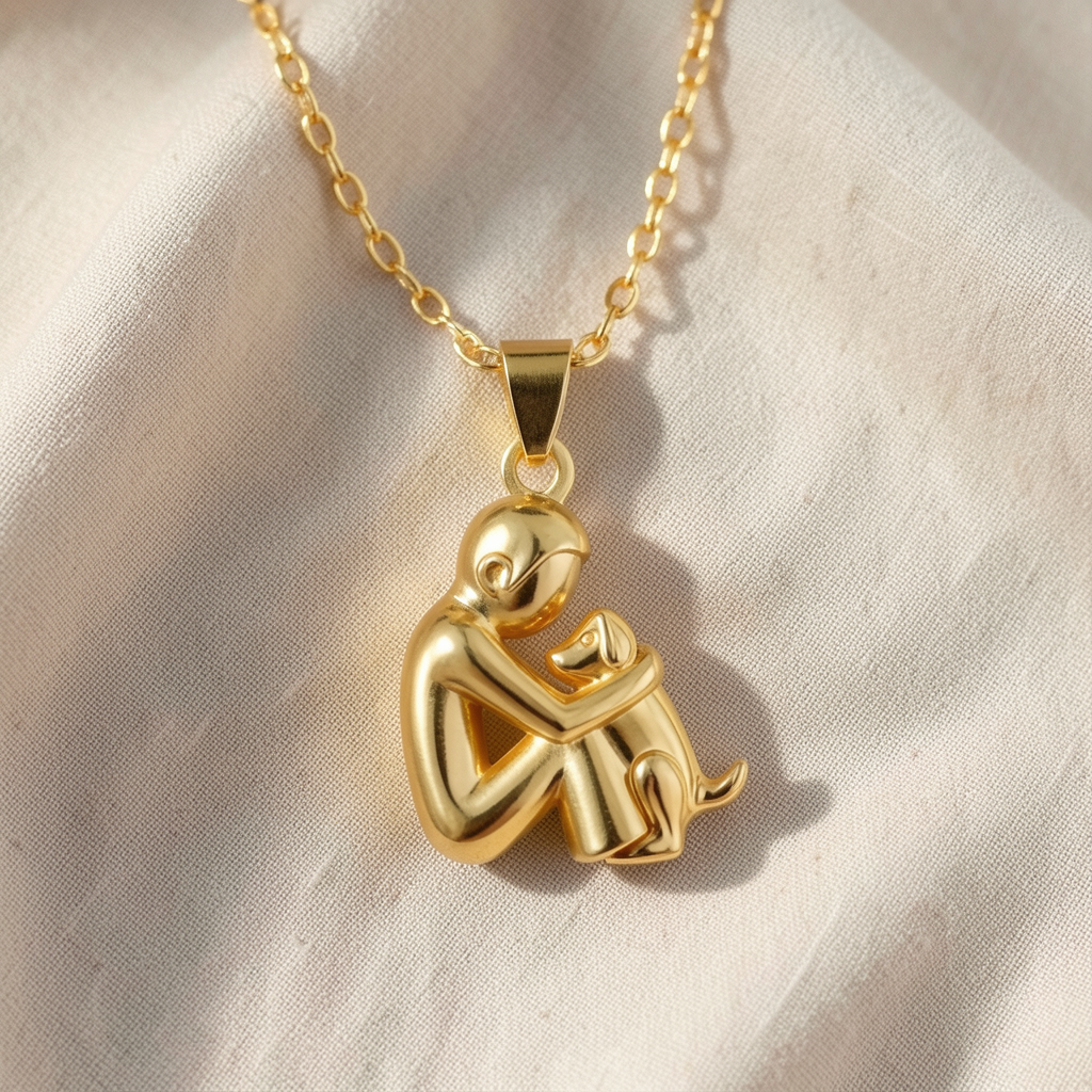 Hug Dog Pendant Necklace