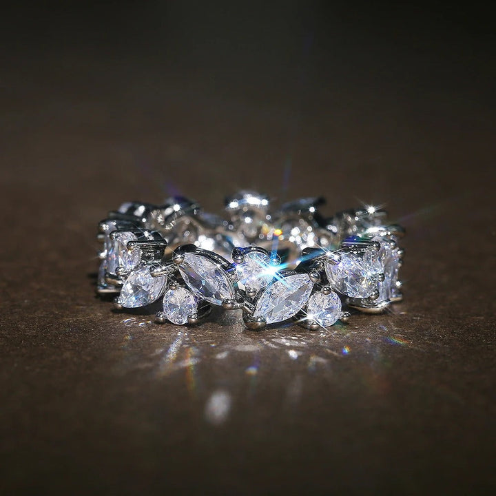 Vintage Marquise & Round Diamond Eternity Ring