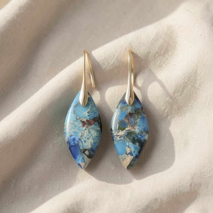Natural Stone Teardrop Earrings