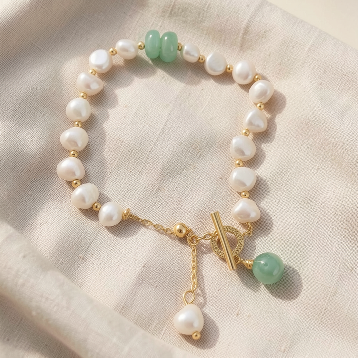 Freshwater Pearl & Jade Bracelet