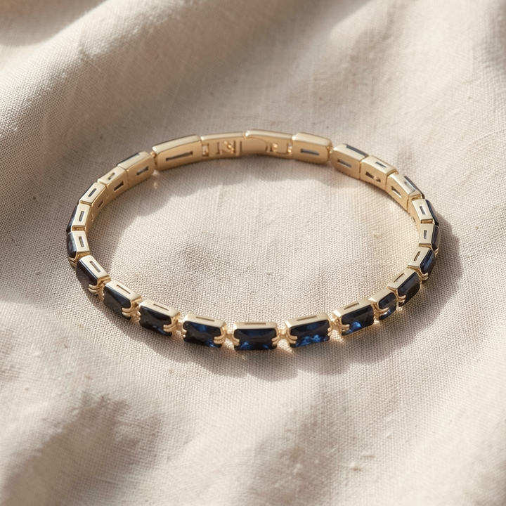 Blue Sapphire Bracelet | White Gold